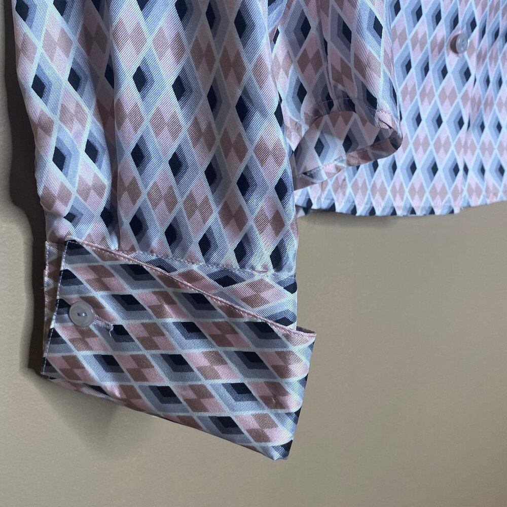 100% Silk Classy Button Down Blouse - image 5